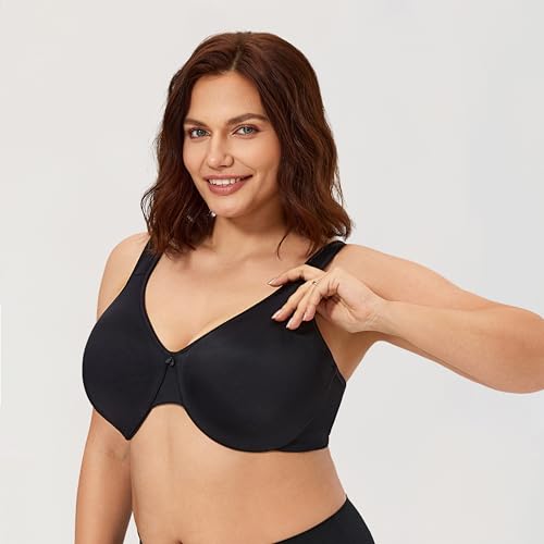 Image of CALVENA Women's Full Coverage Minimizer Bra | Plus Size, Underwire Support, Seamless Smooth Cups, U-Back