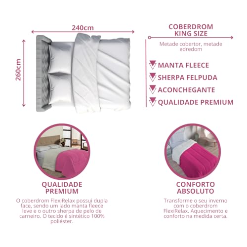 Coberdrom TRP Imports Flexirelax Cobertor Edredom Pele Carneiro (Pink, King (Padrão dos EUA))