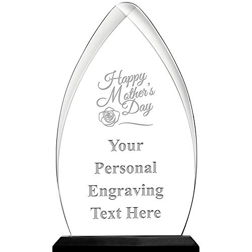 Happy Mothers Day Acrylic Award, 6.75" H Personalized Happy with Custom Engraving