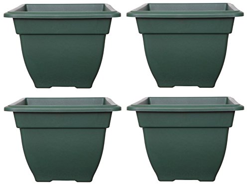 4x38cm Square Bell Planter Gre