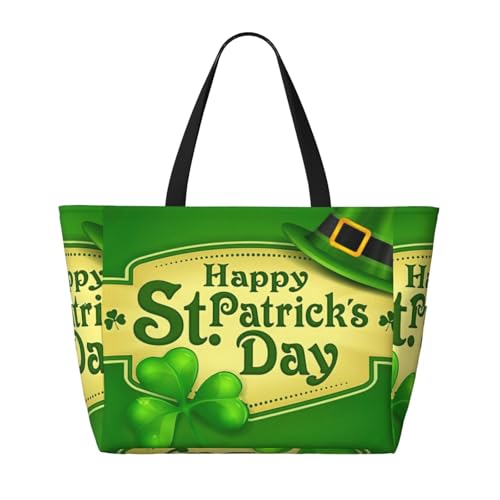 Happy St. Patrick'S Day Print Spacious 17.7x15x6.7 Inch Summer Large Beach Tote Bag - Versatile Travel Bag2