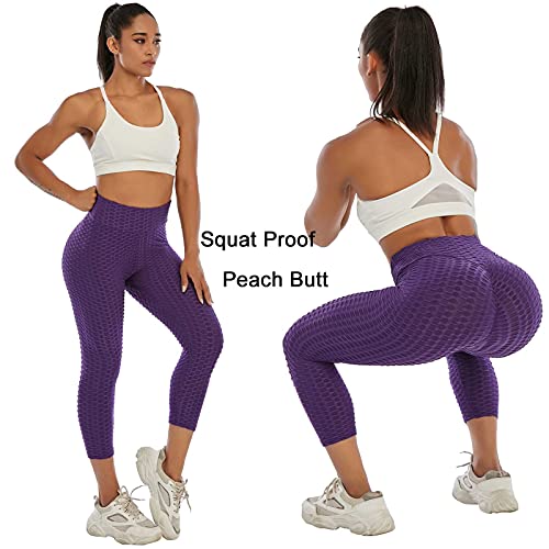 JGS1996 High Waist Capri Leggings for Women Butt Lift Workout Yoga Pants Booty Workout Running Tummy Control Tights