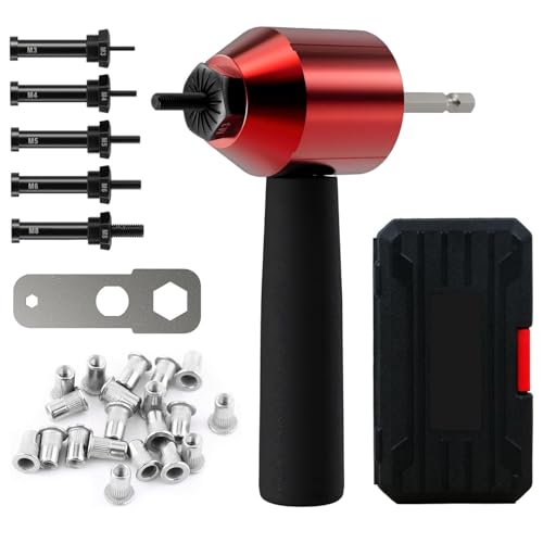 Adaptateur de perceuse pour rivet écrou M3 M4 M5 M6 M8 en aluminium