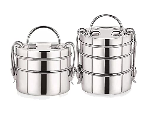 Image of BLeaf- Stainless Steel-5 Container Lunch /Tiffin Box-Food Grade 5 Tier (650ml)