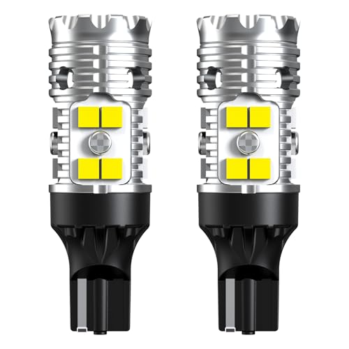 LASFIT 921 LED Bulb Reverse Lights, 912 T15 Back Up Light CANBUS Error Free W16W 906 Reversing Bulb 904 916 6000K Xenon White New Upgrade Design, Plug and Play (Pack of 2)