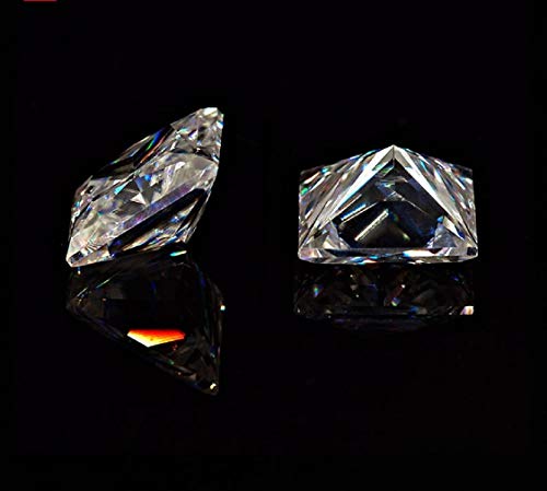 Loose Moissanite 10-100 Carat, Real Colorless Diamond, Princess Square Cut Brilliant Gemstone for Making Engagement/Wedding/Ring/Jewelry/Pendant/Earrings Handmade Moissanite3