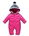Happy Cherry Ropa de Una Pieza Prenda Exterior Chaqueta de Invierno con Capucha Mono Calentito Enterizo para 3-6 Meses Bebés Niños Niñas- Magenta