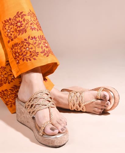 Image of SilverArrow Trendy Fabulous Perfect for Every Occasion Wedge Heel Sandals For Womens And Girls