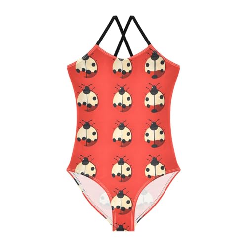 Ladybugs Girls One Piece Swimsuits Quick Dry Beach Swimwear Bathing Suit