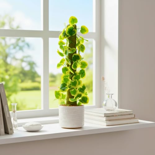 Image of fancymart Artificial Leaves Vine on Moss Stick 60 cm (Without Pot) | Decorative Indoor Plant for Home, Office, Cafe & Restaurant