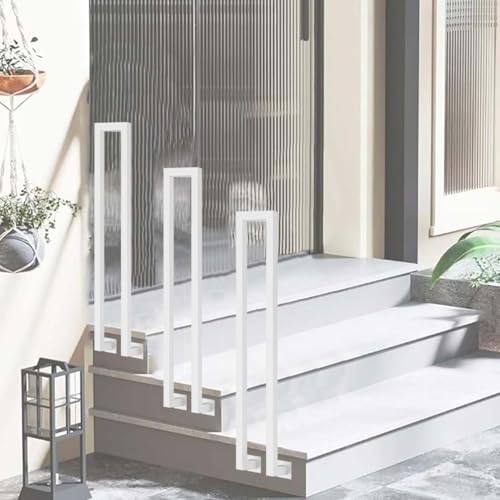 Rampe d'escalier en fer forgé pour marches extérieures instables avec kit de pose