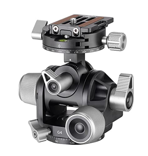 LEOFOTO Geared Tripod Head G4 - Camera Tripod Head - Black - Floor Mount