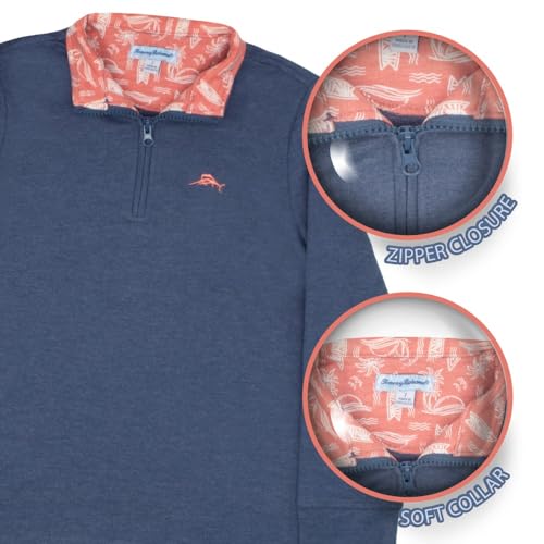 Image of Tommy Bahama Boys Pullover Quarter-Zip Long-Sleeved Sweater & Pants Set, Casual 2-Piece Back to School Outfit for Kids