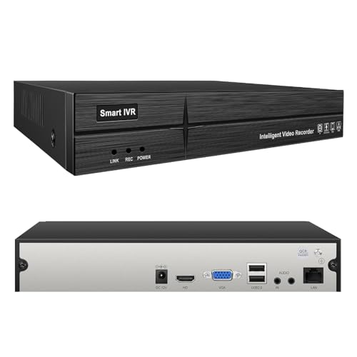 MWRCTV 4K 16CH Network Video Recorder 4K NVR for Security Camera System,Supports 8MP 5MP 4MP 2MP HD