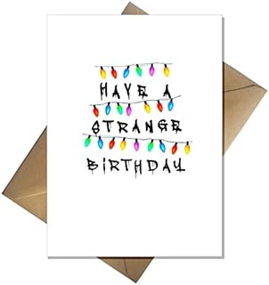 Funny Stranger Things Birthday Card - Have a Strange Birthday - 80s Retro TV show
