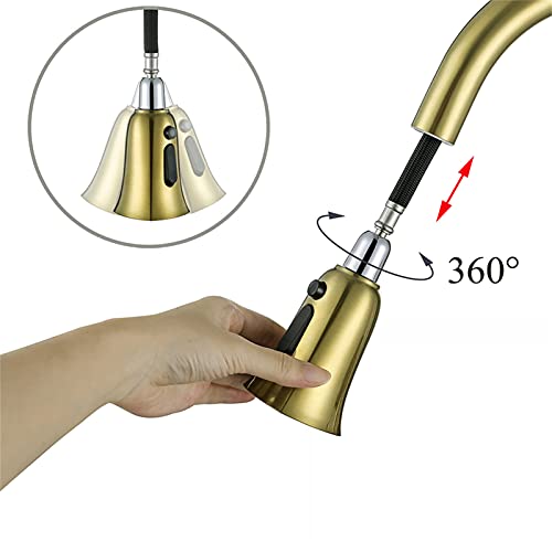 Grifo de cocina extraíble para lavar verduras cómodamente con caño giratorio de 360° 5