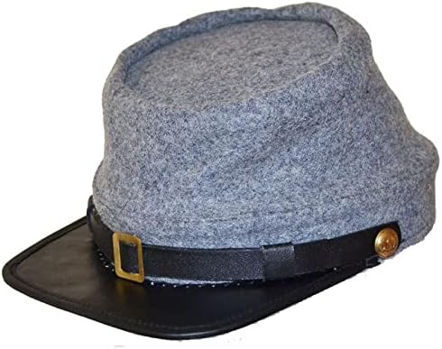 American Civil War Confederate Grey Union Wool Kepi Peak Cap (M)