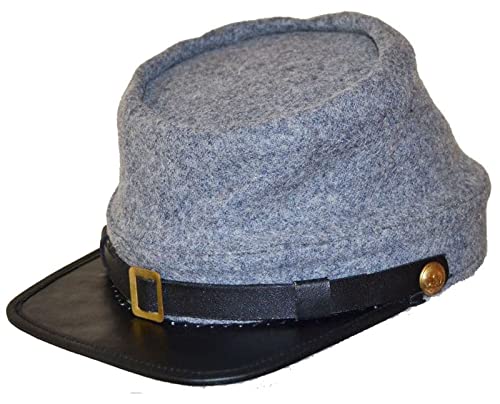 American Civil War Confederate Grey Union Wool Kepi Peak Cap (L)