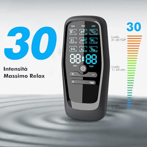 Iwarmbase Elettrostimolatore Muscolare, 3 In 1 Tens/Ems/Massage Elettrostimolatore Dolore Professionale, Con 27 Modalità E 30 Intensità, 2 Channels 8 Elettrodi - 6