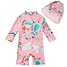 upandfast Baby Mädchen Badebekleidung mit Knöpfen UV-Schutz Baby Girl Swimsuit(3-6 Monate, Rosa Wal)