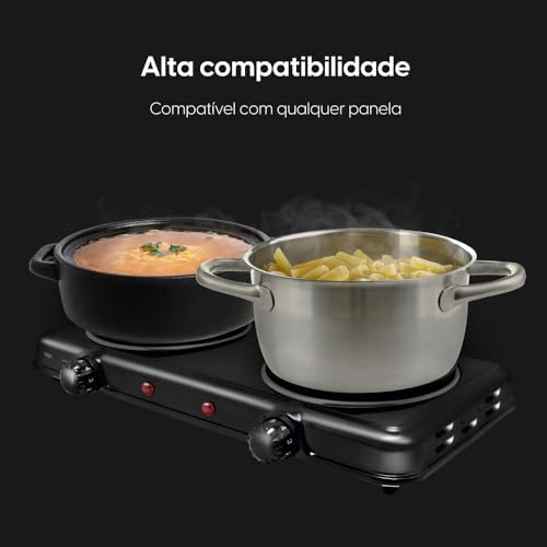 Fogão Elétrico Portátil Cooktop Elgin Double Cook 2 Bocas – 220V