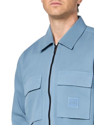 Image of BOSS Men's Twill Cargo Pocket Zip Up Overshirt
