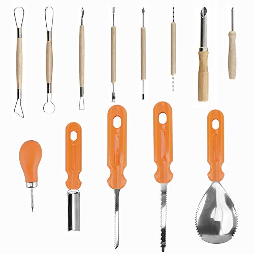 Halloween Pumpkin Carving Tools,Jack-O-Lanterns 13 Piece Professional pumpkin cutting carving supplies tools Kit… - Image 4