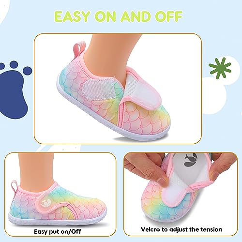 Image of FEETCITY Baby Boys Girls First Walking Shoes Infant Sneakers Crib Shoes Breathable Lightweight Slip On Shoes