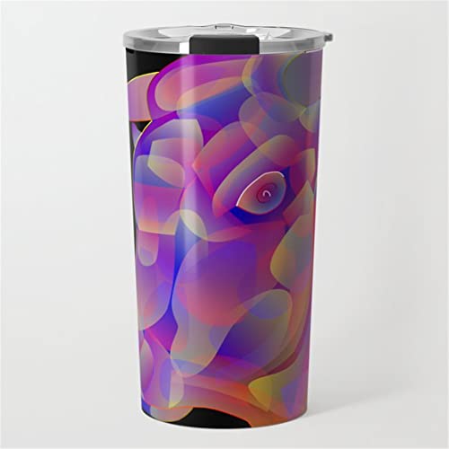 "Determination", taza de viaje con ilustración de arte animal digital, taza de viaje de 20 onzas, vaso de doble pared aislada al vacío, taza de café de acero inoxidable Cover