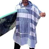 SUN & SURF Ponczo surfingowe dla dorosłych z frotte, z przednią kieszenią, 90 x 220 cm Royal + granatowy, 100% bawełna, najwyższy komfort