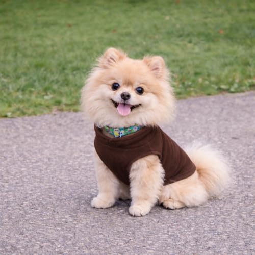 Image of JACKO & CO - Fleece Vest Dog Sweater with Leash Ring - Soft, Warm & Lightweight Pullover Coat for Small & Medium Dogs, Puppies & Cats - Cozy Fall /Winter /Spring Pet Jacket (Chocolate Brown, XS (2-4lbs)