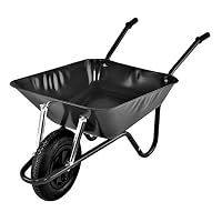 Walsall BEASBP 85L Heavy Duty Easiload Wheelbarrow Builders Barrow Black with Pneumatic Wheel