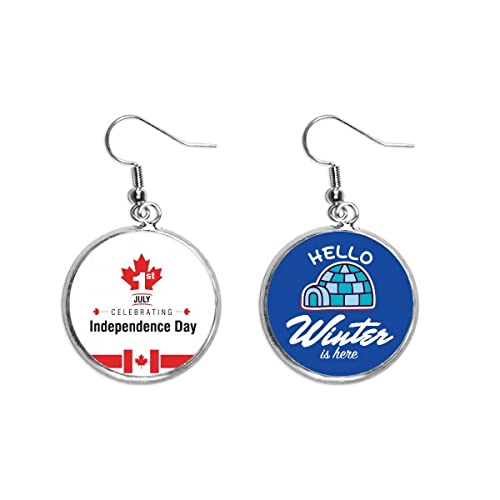 Pendientes de hoja de arce de Canadá joyería colgante de invierno gota de hielo