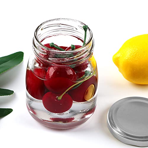 Accguan Glass Jars, 40 PACK 7 oz Clear Yogurt Jars With Silver Lids, Glass Pudding Jars Yogurt Jars Ideal for Jam, Honey, Wedding Favors, Shower Favors, Baby Foods