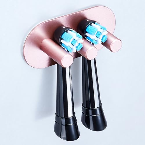 GGQ Zahnbürstenhalter Wand Ohne Bohren Elektrische Zahnbürste Halter, Aufsteckbürsten Halterung, Selbstklebend Zahnbürstenkopf Halter für Bad Zahnbürsten Aufbewahrung (Roségold, Klein) 1