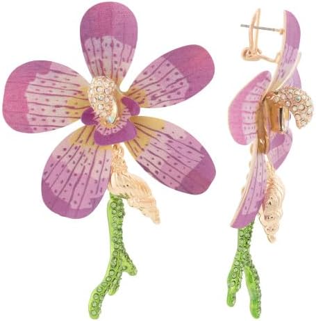 Betsey Johnson Orchid Coral Statement Earrings