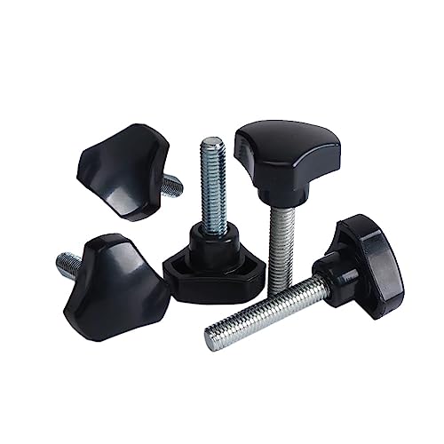 Lot de 5 boutons de serrage triangulaires à tête en plastique M6 pour machines, meubles, équipements électroniques