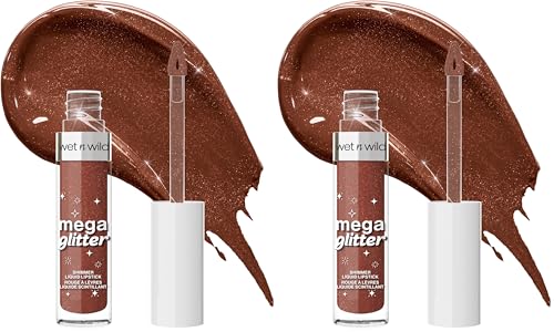Wet n Wild Mega Glitter Shimmer Liquid Lipstick, Barra de Lábios con Acabado Mate a Brillante, Fórmula Ligera con Vitamina E para unos Labios Nutridos, Fácil y Cómodo de Usar, Hear Me Out