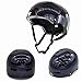 WeLLIFE Casco per Bambini e Ragazzi Misura Regolabile Elmetto Colore Nero Lucido RGX adatto per Skateboard, Bici, Pattini in linea, Rollerblade, Sicurezza Ideale Multi-Sport Leggero e Sicuro