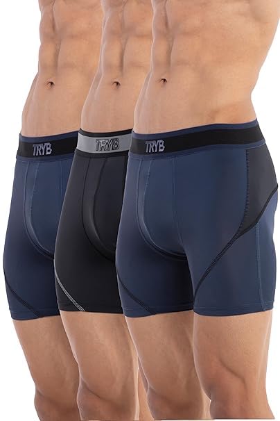Image of TRYB Sports Underwear for Men | Stretchable Active-H Trunk Semi Compression Shorts | Trunks for Running & Gym Workout | Quick Dry, Breathable & Anti Chafing | Sports Innerwear Boxers
