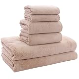 MOONQUEEN Ultra Soft Towel Set - Quick Drying - 2 Bath Towels 2 Hand Towels 2 Washcloths - Microfibe