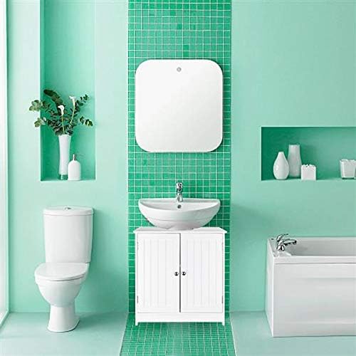 Sink Storage Vanity with 2 Doors, Standing Storage Cabinet Space Saver Organizer 23.6 x 11.4 x 23.6 (White)