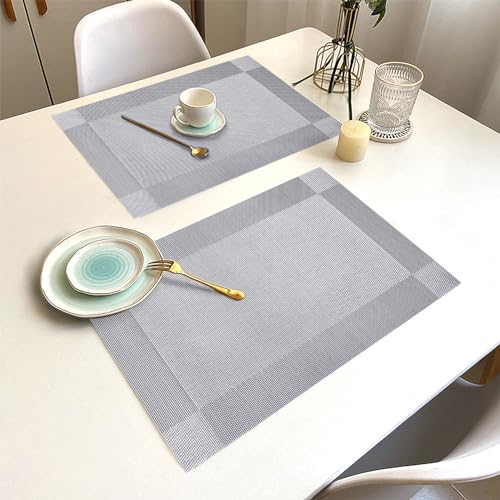 Uolr Silver Grey Vinyl Placemats Set of 8, Heat Resistant Table Placemats by Uolr - Used condition - Image 7