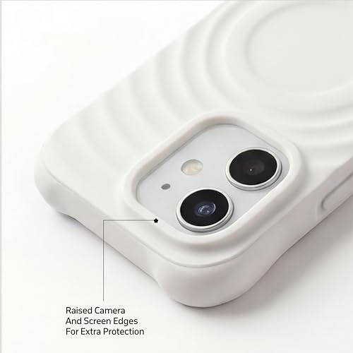Image of amazon basics Shockproof Case for iPhone 11 | Ripple Pattern | Camera Protection | Protective Cover with Enhanced Grip & Wireless Charging Support - White