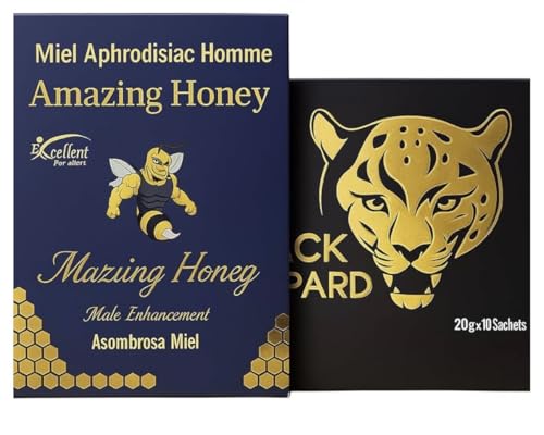 Miel afrodisiaca hombre Royal Power – Miel Natural Potenciadora para Hombres con Ginseng, Maca y Jengibre – Energía, Vitalidad y Rendimiento – 10 Sobres de 20g-12Sobres de 15g