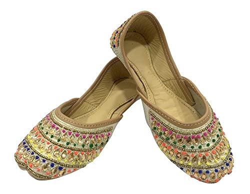 Punjabi Juttis for Girls Toddler/Little Kid/Big Kid Formal Beaded Shoes Multi Ethnic Girls Jutti Party Flats Mojaris Shoes2
