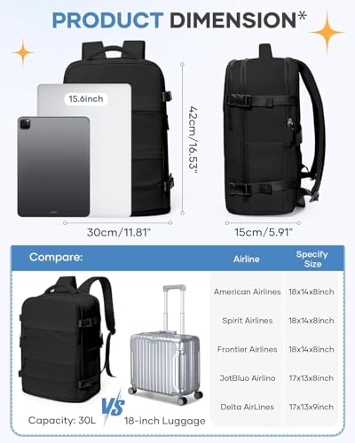 Mochila de viagem grande para mulheres e homens, mochila de mão, mochila de caminhada, Compartimento