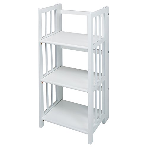 Casual Home 3-Shelf Folding Bookcase, 14' Wide, White