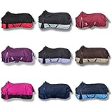 mit 200g Wattefüllung HKM by Reiterladen24 - Winterdecke 200g Füllung 600D BASICLINE schwarz/rot 165cm