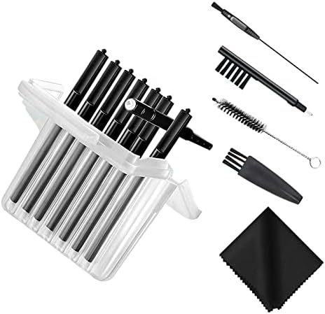 Sierescon Hearing aid Wax Guard Filters Cerumen Stop Wax Traps for Phonak, Resound, Widex and Unitron Hearing Aids Accessories with Cleaning Brush Kit Tools (32 Filters) (Black 4Packs)